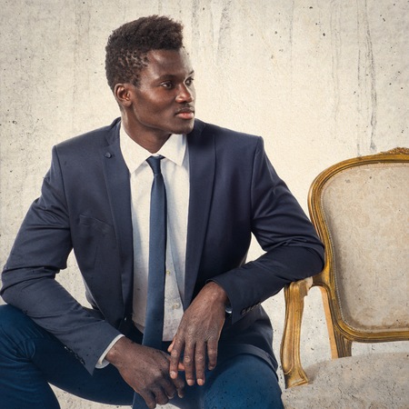 Handsome business black manの写真素材