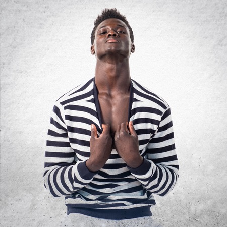 Handsome black man posingの写真素材