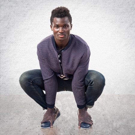 Handsome black man posingの写真素材
