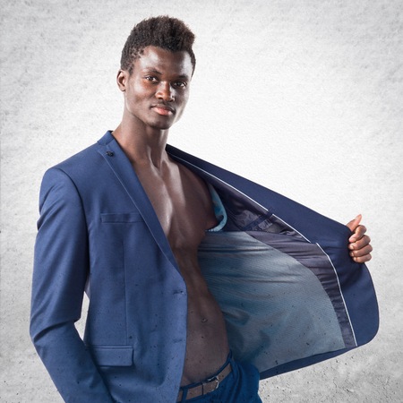 Handsome black man posingの写真素材