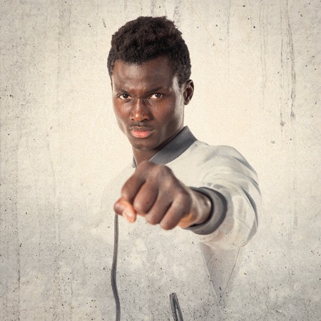 Black man giving a punchの写真素材