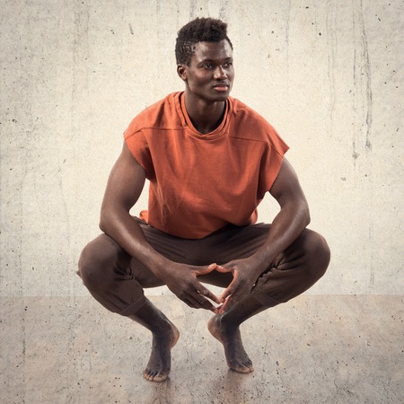 Handsome black man posingの写真素材
