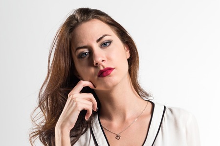 Pretty model woman posing in studioの写真素材