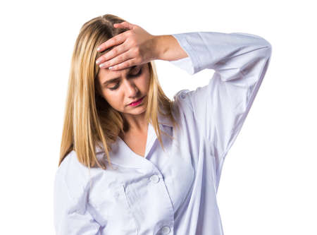 Frustrated doctor womanの写真素材