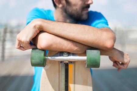 Skater with his longboardの写真素材