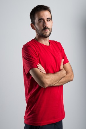 Man posing in studioの写真素材