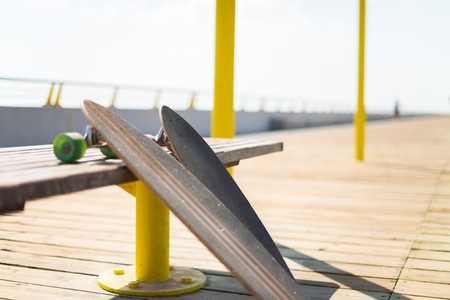 Longboard in urban placeの写真素材