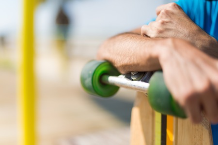 Skater with his longboardの写真素材
