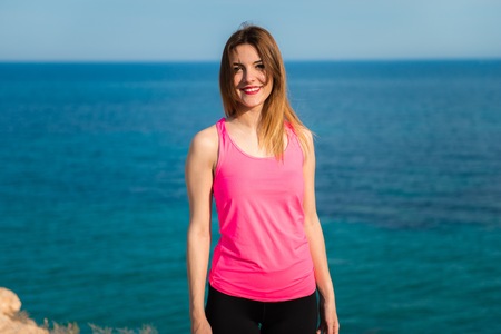 Young sport woman outdoorsの写真素材