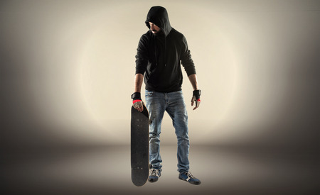 Man with skateboardの写真素材