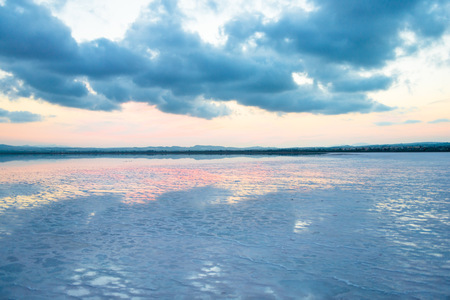 Beautiful blue lakeの写真素材