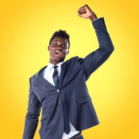 Lucky handsome black manの写真素材