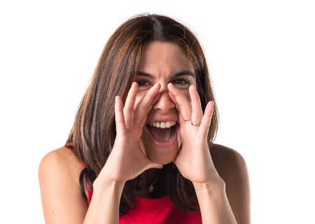 Woman shoutingの写真素材