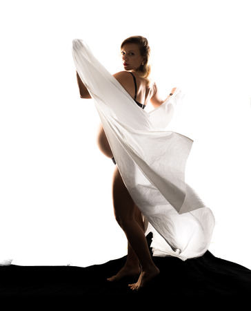 Blonde pregnant womanの写真素材