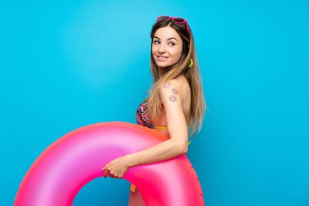 Young woman in bikini in summer holidaysの写真素材