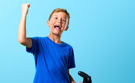 Lucky kid playing the console