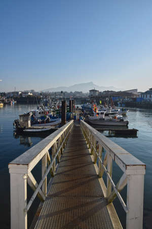 Boats at the dock of Biarritz in Franceのeditorial素材