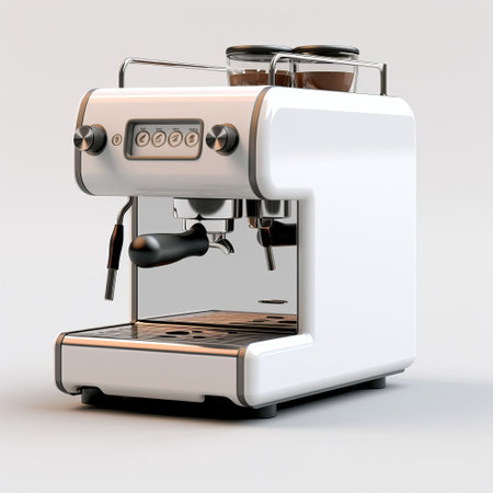 An espresso machine with two espresso cups on top of itの素材
