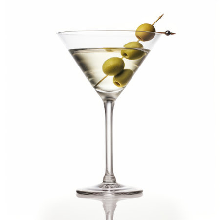A martini with olives in a martini glassの素材