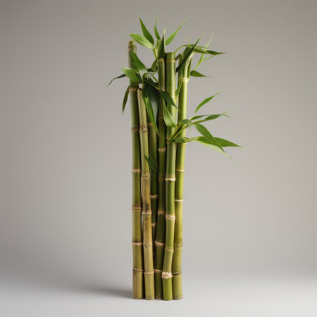 A tall bamboo plant sitting on top of a tableの素材