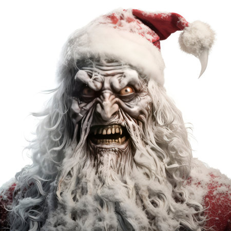 A close up of a santa clause wearing a santa hatの素材