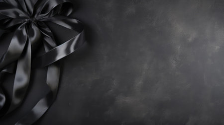 A black background with a ribbon on itの素材
