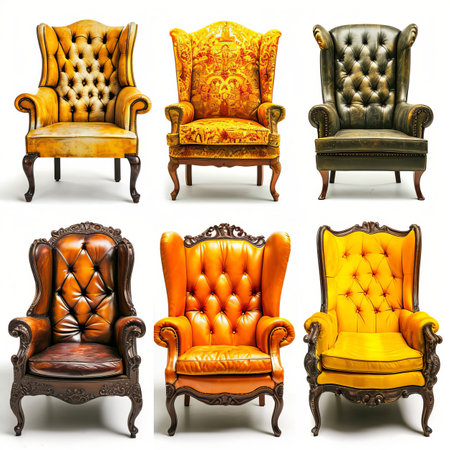 A bunch of chairs that are in different colorsの素材