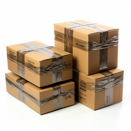 A bunch of boxes stacked on top of each otherの素材