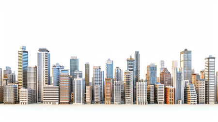 A captivating image displaying a bustling cityscape with a cluster of towering buildings stretching toward the sky.の素材