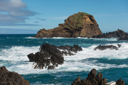 Mole islet in Porto Moniz in Madeiraの写真素材