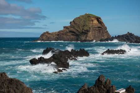 Mole islet in Porto Moniz in Madeiraの写真素材