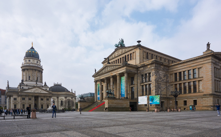 Gendarmenmarkt market and German Cathedral at the center of Berlinのeditorial素材
