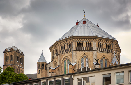 St Gereon Cathedral in Cologne on a cloudy dayの写真素材