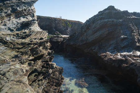 Praia da Samoqueira beach in Portugalの写真素材