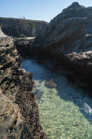 Praia da Samoqueira beach in Portugalの写真素材
