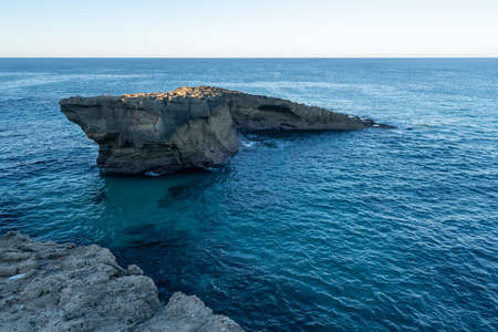 Praia do Malhao beach rocky landscape cliffs in PortugalPraia do Malhao beach rocky landscape cliffs in Portugalの写真素材