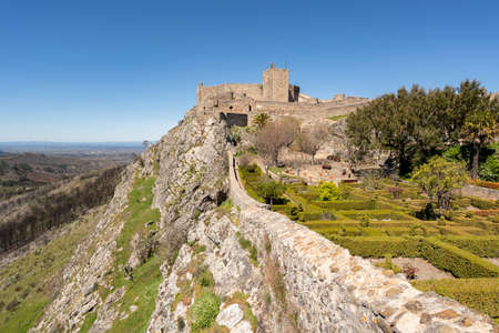 Village of Marvao and castle on top of a mountain in Portugalのeditorial素材