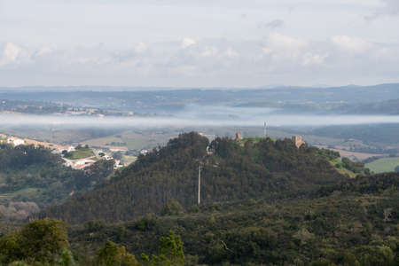 Aljezur castle panoramic view in Portugalのeditorial素材
