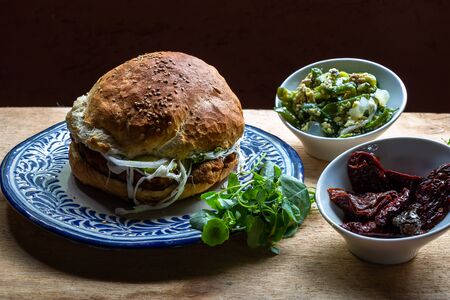 Cemita poblana, traditional dish from puebla mexicoの写真素材