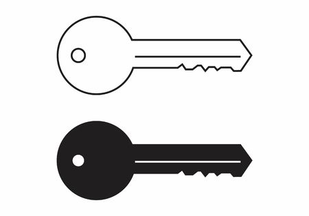 Black and white keys illustration.のイラスト素材