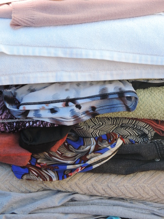 Stamped and colored stacked fabrics
