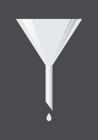 Illustration of a metal funnel on dark backgroundのイラスト素材