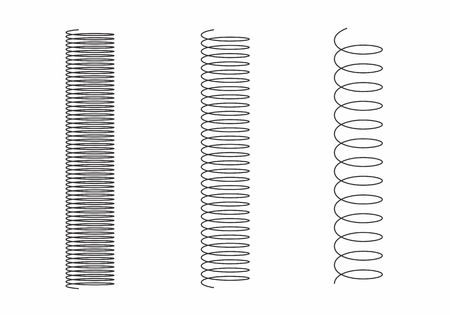 Illustration of different springs on white backgroundのイラスト素材