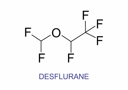 Illustration of the structural formula of the substance Desfluraneのイラスト素材