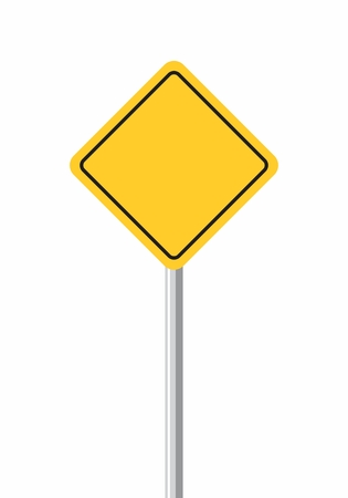 Illustration of an empty yellow traffic signのイラスト素材