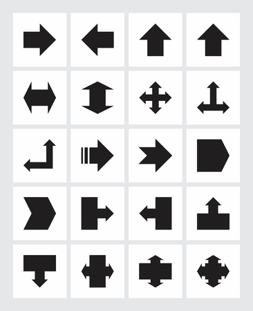 A set of black arrows of different shapesのイラスト素材