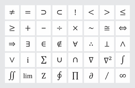 Illustration of a set of mathematical symbolsのイラスト素材