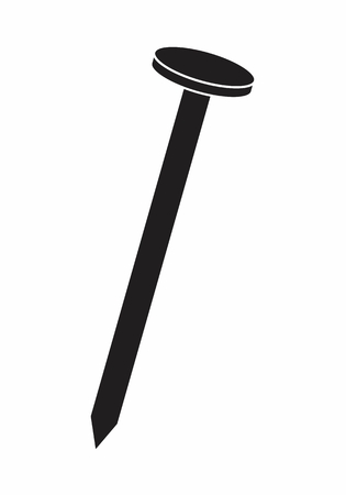 Black and white illustration of an isolated nailのイラスト素材