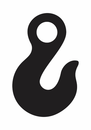 A hook silhouette illustration isolated on white backgroundのイラスト素材