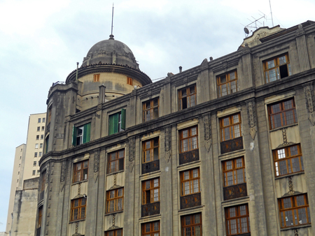 Old eclectic style building in Sao Paulo center, Brazilの写真素材